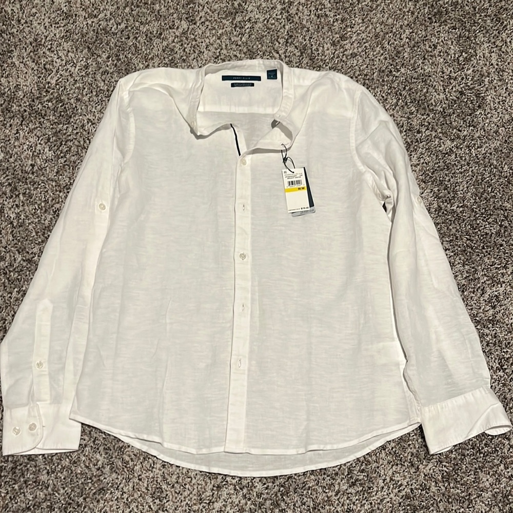 Perry Ellis Men’s Slim Linen Blend Shirt